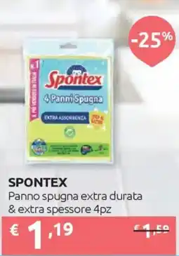 Ipersoap SPONTEX Panno spugna extra durata & extra spessore 4pz offerta