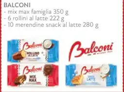 Conad BALCONI mix max famiglia 6 rollini al latte offerta