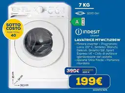 Euronics INDESIT LAVATRICE MTWC71296W offerta