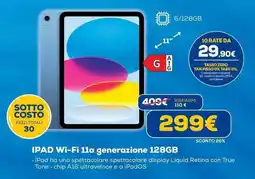 Euronics IPAD Wi-Fi 11a generazione 128GB offerta