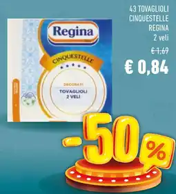 Conad 43 tovaglioli cinquestelle REGINA offerta
