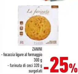 Conad Zanini focaccia ligure al formaggio e farinata di ceci offerta