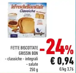 Conad Fette biscottate grissin bon classiche integrali e salate offerta