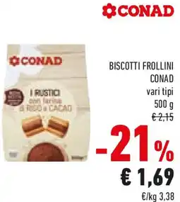 Conad Biscotti frollini CONAD offerta