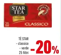 Conad TÈ STAR classico e verde offerta