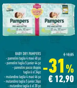 Conad Baby dry PAMPERS offerta