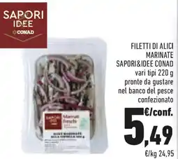 Conad Filetti di alici marinate SAPORI&IDEE CONAD offerta