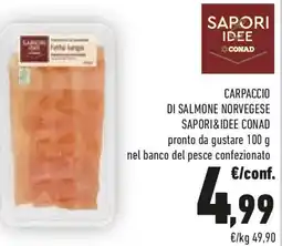 Conad Carpaccio di salmone norvegese SAPORI&IDEE CONAD offerta