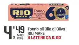 Supermercati Dok Tonno all'Olio di Oliva RIO MARE offerta
