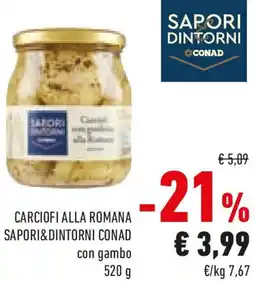 Conad Carciofi alla romana sapori&dintorni conad con gambo offerta