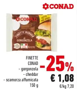 Conad Finette conad gorgonzola, cheddar e scamorza affumicata offerta