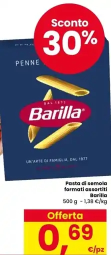 Despar Pasta di semola formati assortiti Barilla offerta