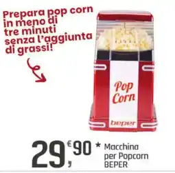 Supermercati Dok Macchina per Popcorn BEPER offerta