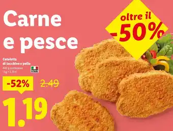 Lidl Cotoletta di tacchino e pollo offerta