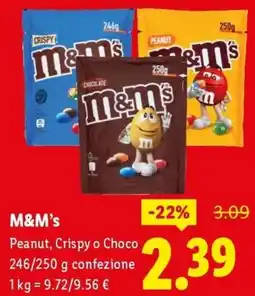Lidl M&M's Peanut, Crispy o Choco offerta