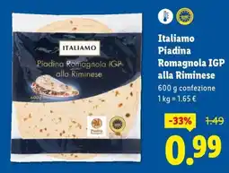 Lidl Italiamo Piadina Romagnola IGP alla Riminese offerta