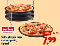 Lidl zenker Set teglie per pizza con supporto offerta