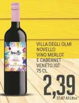 Supermercati Piccolo Villa degli olmi novello vino merlot e cabernet veneto igt offerta