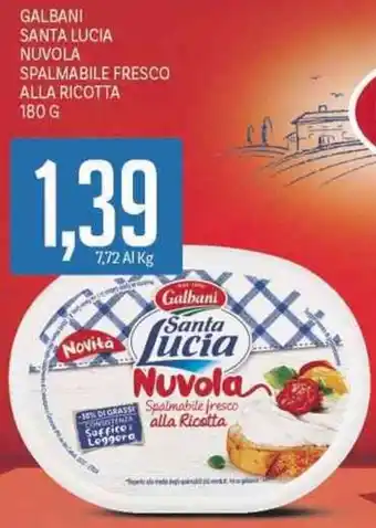 Supermercati Piccolo Galbani santa lucia nuvola spalmabile fresco alla ricotta offerta