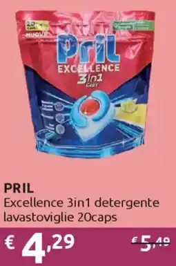 Ipersoap PRIL Excellence 3in1 detergente lavastoviglie 20caps offerta