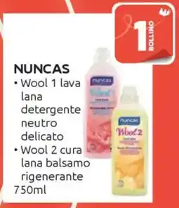 Ipersoap NUNCAS Wool 1 lava lana detergente neutro delicato - Wool 2 cura lana balsamo rigenerante offerta