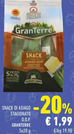 Conad Snack di asiago stagionato d.o.p. GRANTERRE offerta