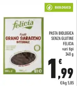 Conad Pasta biologica senza glutine FELICIA vari tipi offerta