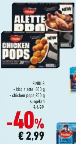Conad FINDUS bbq alette chicken pops surgelati offerta