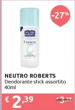 Ipersoap NEUTRO ROBERTS Deodorante stick offerta