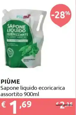 Ipersoap PIÙME Sapone liquido ecoricarica offerta