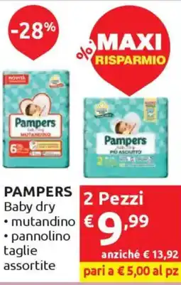Ipersoap PAMPERS Baby dry 2 Pezzi offerta