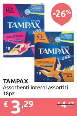 Ipersoap TAMPAX &GO Assorbenti interni 18pz offerta