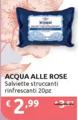 Ipersoap ACQUA ALLE ROSE Salviette struccanti rinfrescanti 20pz offerta