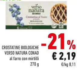 Conad Crostatine biologiche verso natura conad al farro con mirtilli offerta