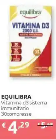 Ipersoap EQUILIBRA Vitamina d3 sistema immunitario 30compresse offerta