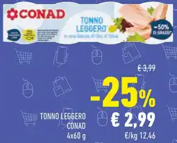 Conad Tonno leggero CONAD offerta