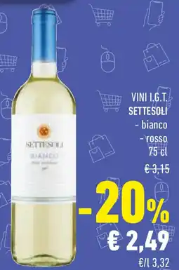 Conad Vini i.g.t. settesoli bianco e rosso offerta