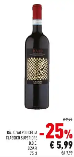Conad Rajio valpolicella classico superiore d.o.c. CESARI offerta
