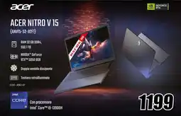 MediaWorld ACER NITRO V 15 (ANV15-52-92F1) offerta