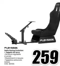 MediaWorld Playseat Sedia Racing Evolution + Tappeto da terra offerta
