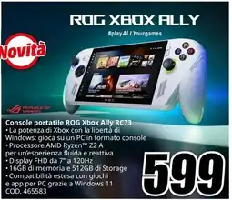 MediaWorld Console portatile ROG Xbox Ally RC73 offerta