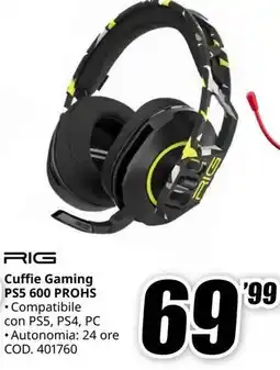 MediaWorld RIG Cuffie Gaming PS5 600 PROHS offerta