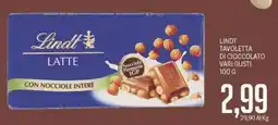 Supermercati Piccolo Lindt tavoletta di cioccolato offerta