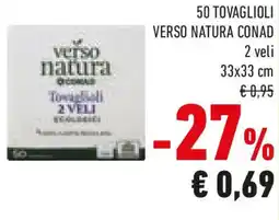 Conad 50 tovaglioli verso natura CONAD offerta