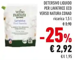 Conad Detersivo liquido per lavatrice eco verso natura conad ricarica offerta