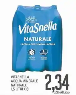 Supermercati Piccolo Vitasnella acqua minerale naturale offerta