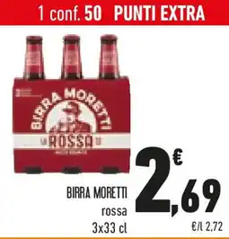 Conad Birra moretti rossa offerta