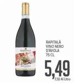 Supermercati Piccolo Rapitalà vino nero d'avola offerta