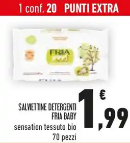 Conad Salviettine detergenti fria baby sensation tessuto bio offerta