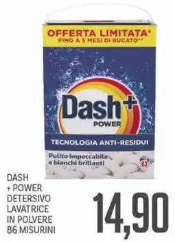 Supermercati Piccolo Dash + power detersivo lavatrice in polvere 86 misurini offerta